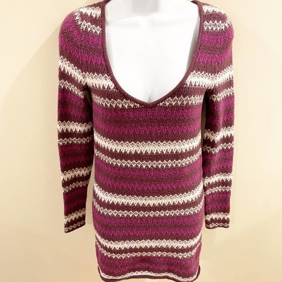 Free People Fair Isle Sweater Tunic Purple Size Small - Picture 15 of 15